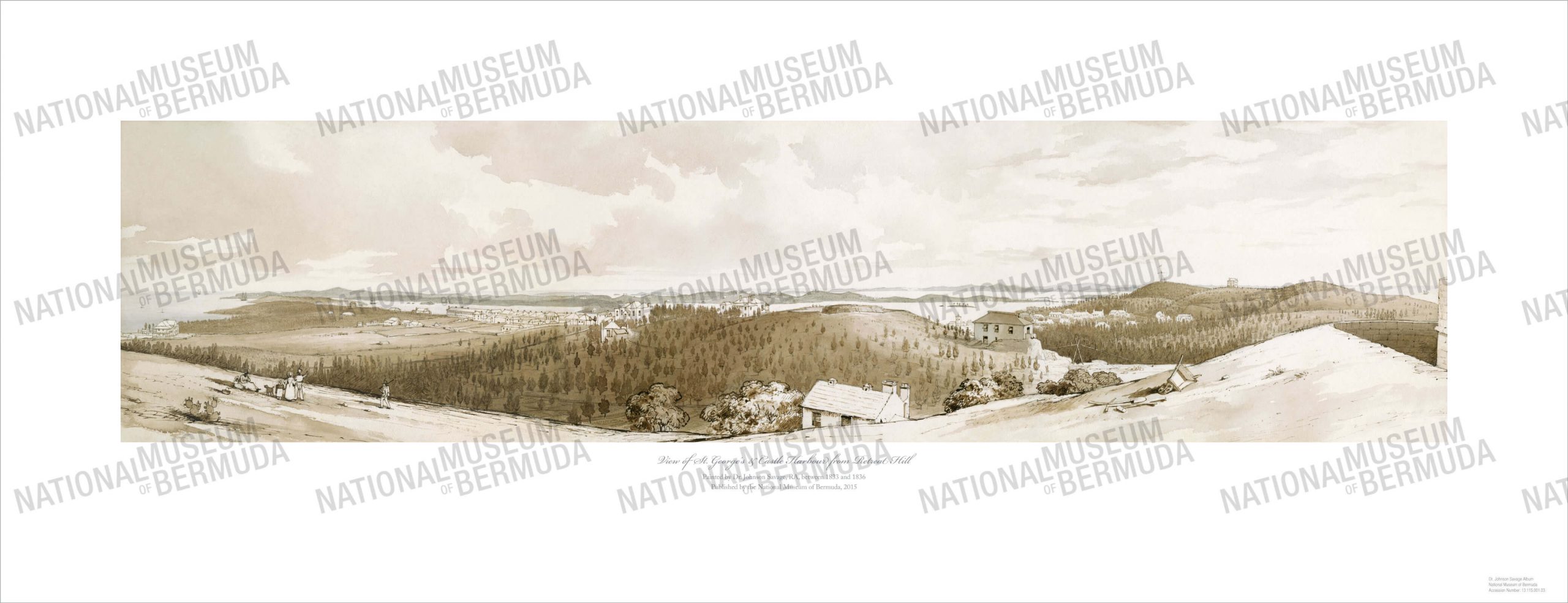 Panoramic View (in 3 sketches) from Retreat Hill